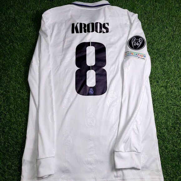 Kroos Real Madrid 2022 2023 UEFA Long Sleeve Soccer Jersey Shirt M SKU# HA2666 - Picture 1 of 8